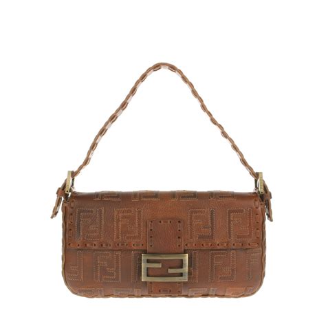 dark brown fendi handbag|fendi baguette black leather bag.